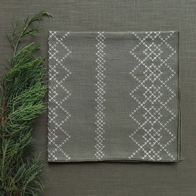 Table linen - Linen Napkin | LOSANGA Forest green - GIARDINO SEGRETO