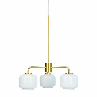 Plafonniers - Lustre Arp opale/laiton à 3 bras - DYBERG LARSEN