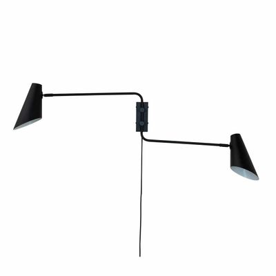 Wall lamps - Cale black wall lamp w/ 2 rods - DYBERG LARSEN