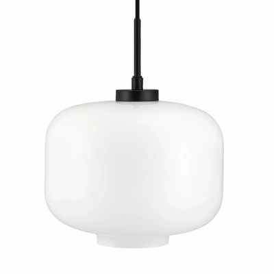 Hanging lights - ARP D30 opal/ black pendant lamp - DYBERG LARSEN