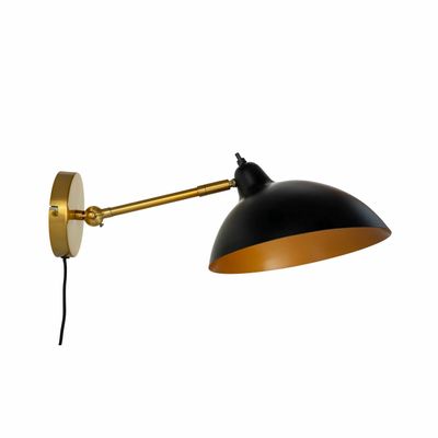 Wall lamps - Futura black/ brass wall lamp - DYBERG LARSEN