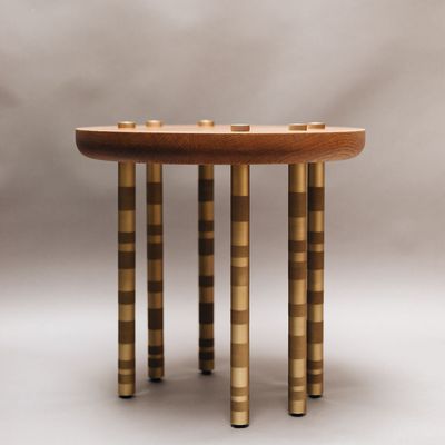 Night tables - Ipanema brass side table in Natural Oak - DUISTT