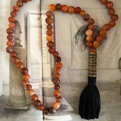 Objets design - Prayer Bead Mala Necklace in Carnelian - STUDIO JULIA ATLAS