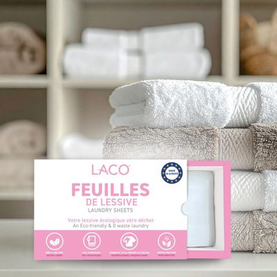 Homewear textile - Lessive en feuilles | 100% Hydrosoluble, zéro déchet - LACO®