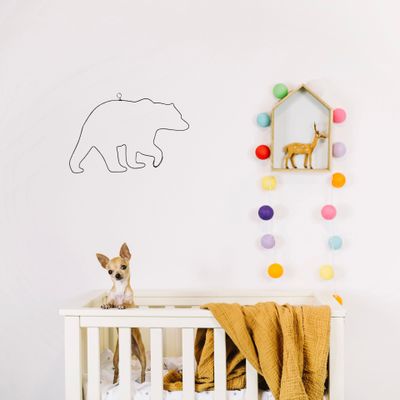Other wall decoration - Wire Wall Decoration\" Bear\” - to pin - Wall Jewelry - BIJOUX DE MUR