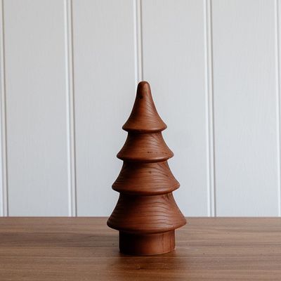 Christmas table settings - Wooden Large Brown Christmas Tree - WE LOVE SEASONS