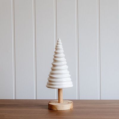 Décorations pour tables de Noël - Petit sapin de Noël blanc en céramique - WE LOVE SEASONS