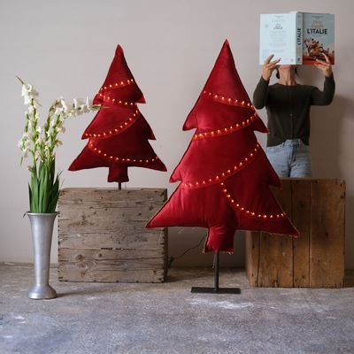 Autres décorations de Noël - Les sapins lumineux rouges - ROSE VELOURS