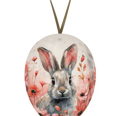 Objets de décoration - Oeuf de Pâques avec anse 9 cm 'Lovely Bunnies' - NESTLER GMBH FEINKARTONAGEN