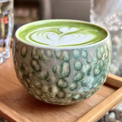Tasses et mugs - Tasse à matcha et latte – courant émeraude | porcelaine artisanale - GLAZARA