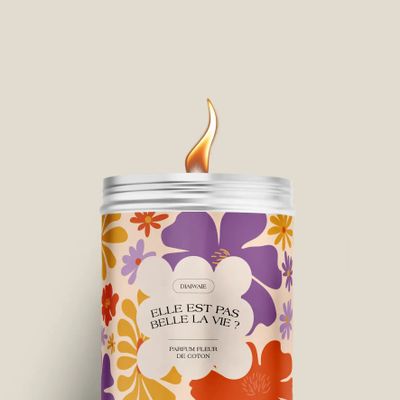 Bougies - Bougie - Elle est pas belle la vie - senteur fleur de coton - DIAIWAIE