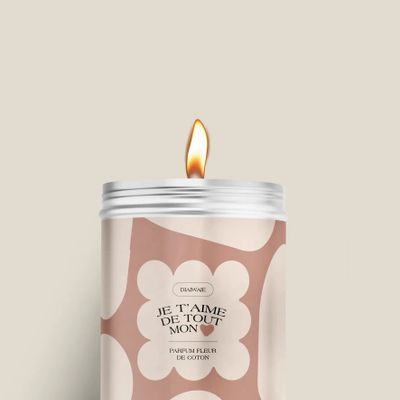 Candles - Candle - I love you with all my heart - cotton flower scent - DIAIWAIE