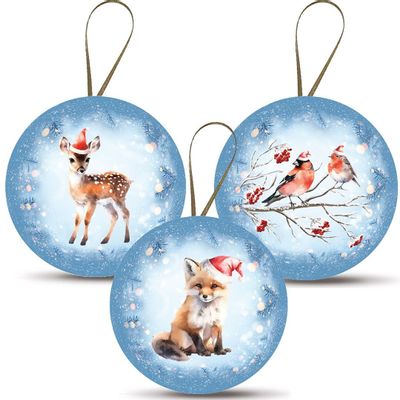 Guirlandes et boules de Noël - Boules de Noël 10 cm 'Enfants d'hiver' - NESTLER GMBH FEINKARTONAGEN