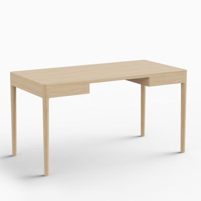 Mobilier et rangements pour bureau - FRONT — Bureau de travail minimaliste en bois de frêne 140x70 - MOR