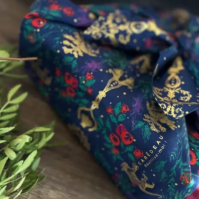 Cadeaux - Emballage Cadeau Réutilisable Satin Luxe – Jardin Fauve - CARÉDEAU PAPIER CADEAU RÉUTILISABLE