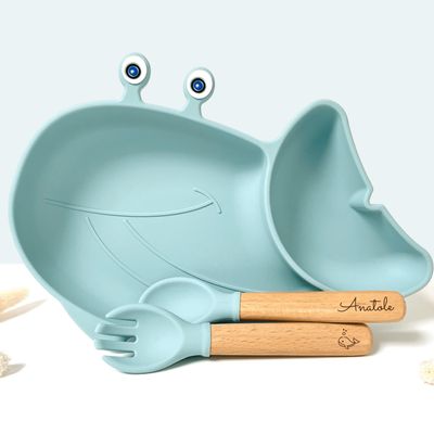 Children's mealtime - Solène the whale plate - LES PETITS CITRONS
