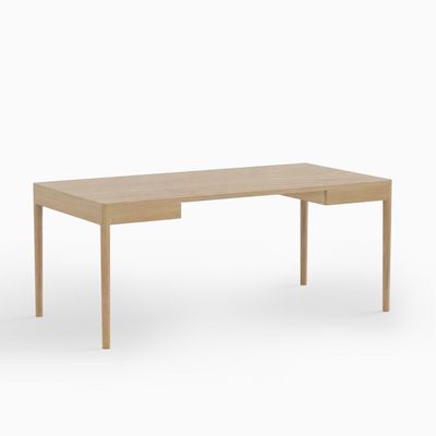 Mobilier et rangements pour bureau - FRONT — Bureau de travail minimaliste en bois de chêne 180x90 - MOR