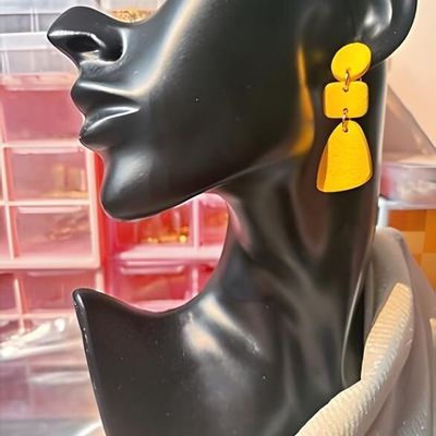 Bijoux - Boucles d'oreilles pendante Jaune moutarde DONNA - LES TRÉSORS DE CIA