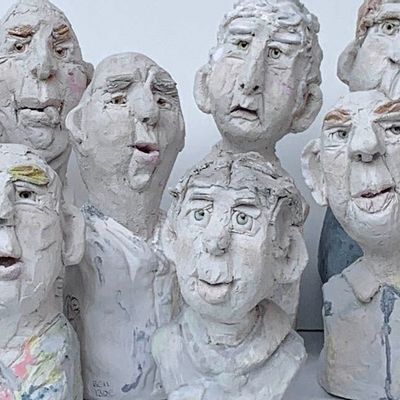 Ceramic - series\" daily life\”: heads - BARBOTINE CISELET SCULPTURES