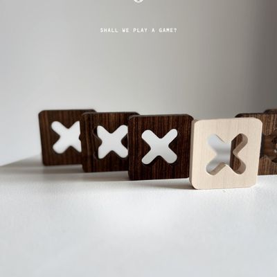 Cadeaux - Plateaux de jeu Tic Tac Toe - Bois d'Ovangkol et d'érable - SHALL WE PLAY A GAME?