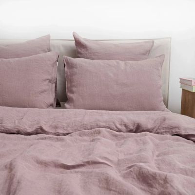 Bed linens - Ashes of Roses Linen Duvet Cover Set - LINEN TALES