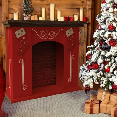 Autres décorations de Noël - Cheminée en Carton Écologique pour Vitrines de Noël - RIPPOTAI