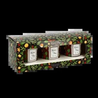 Bougies - Coffret Bougies Lumières d'Hiver 3x90g Biscuits Enchantés - Pain d'épices - Orange Cannelle - LES LUMIERES DU TEMPS