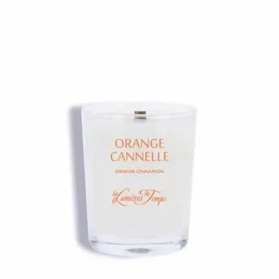 Candles - 180g Vegetable Candle with Orange and Cinnamon Wooden Wick - LES LUMIERES DU TEMPS
