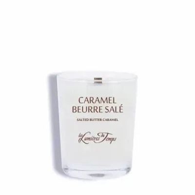 Bougies - Bougie Végétale 180 g Mèche en Bois Caramel Beurre Salé - LES LUMIERES DU TEMPS