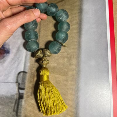 Sculptures, statuettes et miniatures - Recycled glass prayer bead sculpture - STUDIO JULIA ATLAS