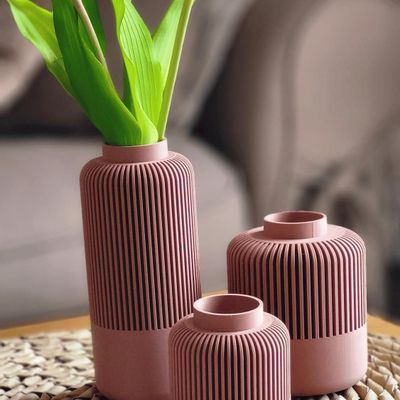 Vases - Triplette de vases emboîtables en 3D - Décoration intérieur desing - CRÉA-TH
