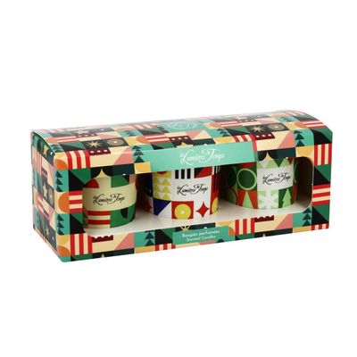 Bougies - Coffret Bougies Chromatik 3x90 g Pluie de Pétales - Ambre Noire - Thé au Coin du Feu - LES LUMIERES DU TEMPS