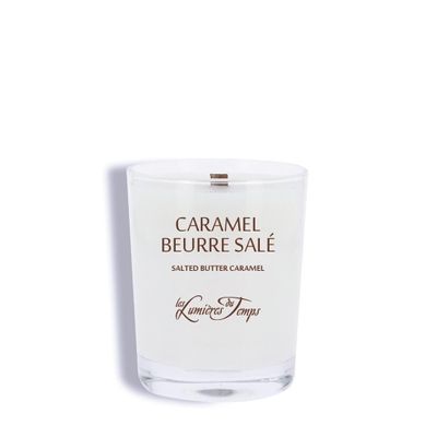 Bougies - Bougie Végétale 180 g Mèche en Bois Caramel Beurre Salé - LES LUMIERES DU TEMPS