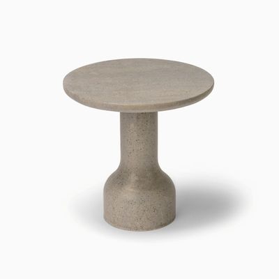 Coffee tables - PESO– Minimalist Round Side Table in Limestone, Large - MOR