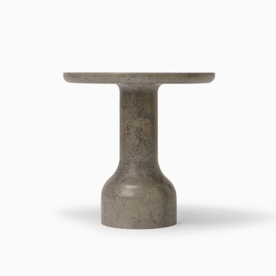 Tables basses - PESO — Table d'appoint ronde minimaliste en pierre calcaire, grande - MOR