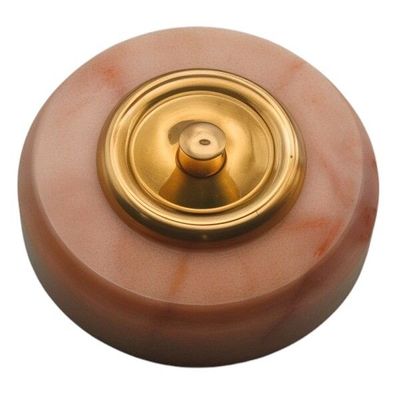 Doorbells - Wireless Marble Doorbell with Brass Collar - LA FÉE SONNETTE