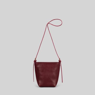 Bags and totes - Dino - Small leather crossbody bag in Grainy Merlot - MIMI BERRY
