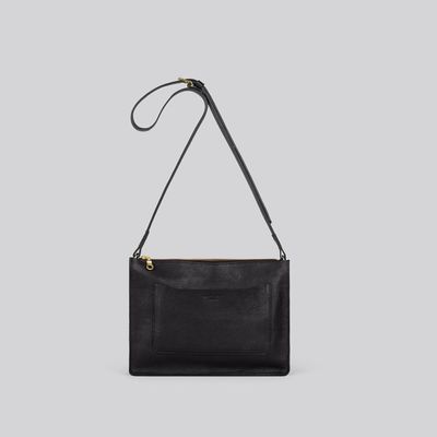 Bags and totes - Kite - Medium Leather Crossbody Bag in Grainy Black - MIMI BERRY