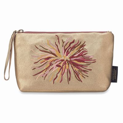 Clutches - Velvet satin-nylon pouch with art - BIEN MOVES