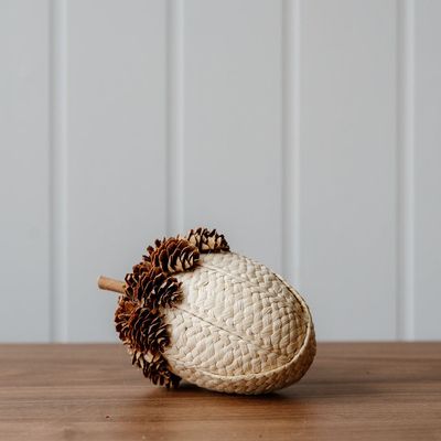 Other Christmas decorations - Pinecone and Fabric Acorns (Cream) - WE LOVE SEASONS