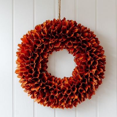 Objets de décoration - Couronne automnale en bois orange scintillant - WE LOVE SEASONS