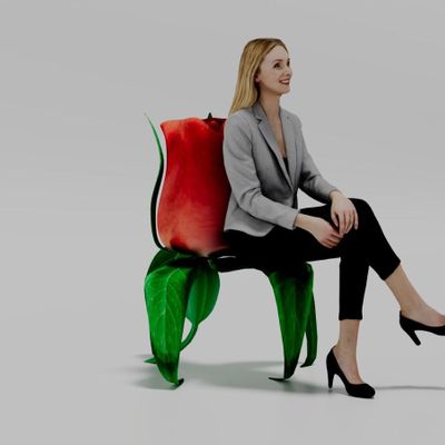 Design objects - Rose-shaped armchair 3D printing - FLORALYS-MEUBLES