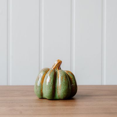 Decorative objects - Green Stoneware Pumpkin - WE LOVE SEASONS