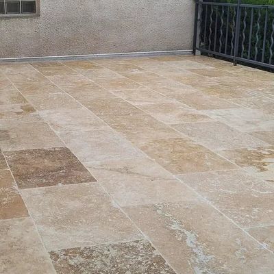 Carrelages et dallages - Carrelage en travertin deuxième choix ( naturel ) - 61 cm x 40,6 cm, 1,2 cm - LIGERIO