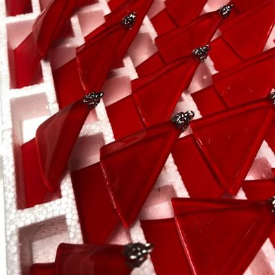 Guirlandes et boules de Noël - Décoration de sapin de Noël de couleur rouge - CARNEOL GLASS