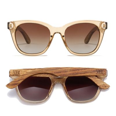 Prêt-à-porter - LILA GRACE CHAMPAGNE l Brown Gradient Lens l Walnut Arms - SOEK SUSTAINABLE WOOD & PLANT BASED EYEWEAR