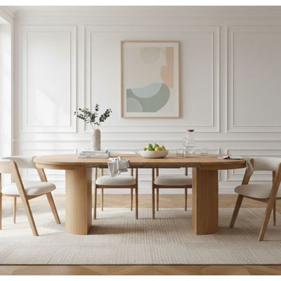 Dining Tables - PRADO set with extendable dining table 110 to 210 cm + 4 chairs - BOBOCHIC PARIS