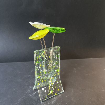 Vases - Petit ensemble de vases en combinaison de couleurs vert pomme-jaune av - CARNEOL GLASS