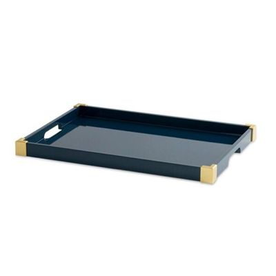 Trays - ANDELA - Lacquer tray with brass corners - MAI HOME DECOR
