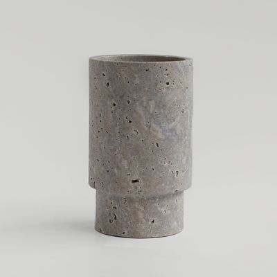 Plats et saladiers - SILVER TRAVERTINE VASE AND WINE COOLER - KIWANO CONCEPT